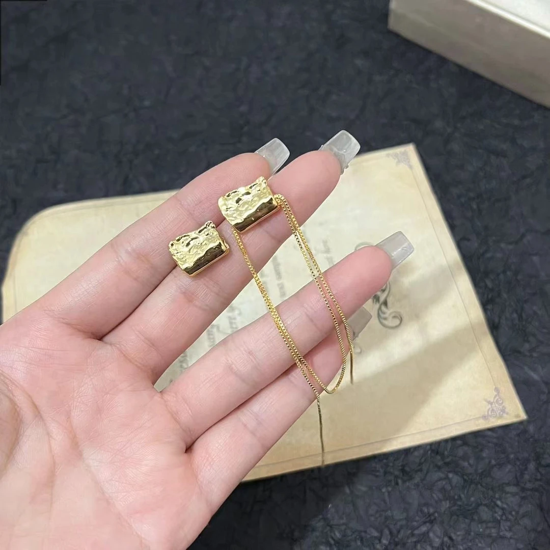 铜合金耳饰 r629设计感复古气质流苏耳环女冷淡风小众显脸瘦耳坠