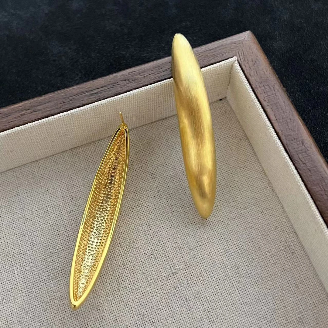 铜合金耳饰 几何弧形长款耳钉欧美风复古高级感耳环气质耳饰r851