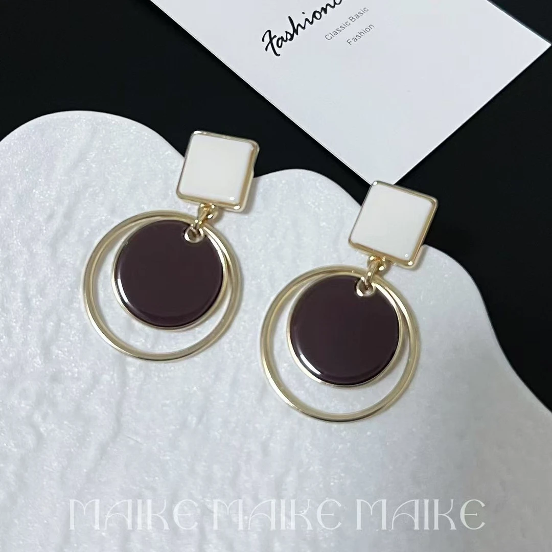 铜合金耳饰 几何耳钉高级设计感个性长款耳坠气质时尚女耳饰r635