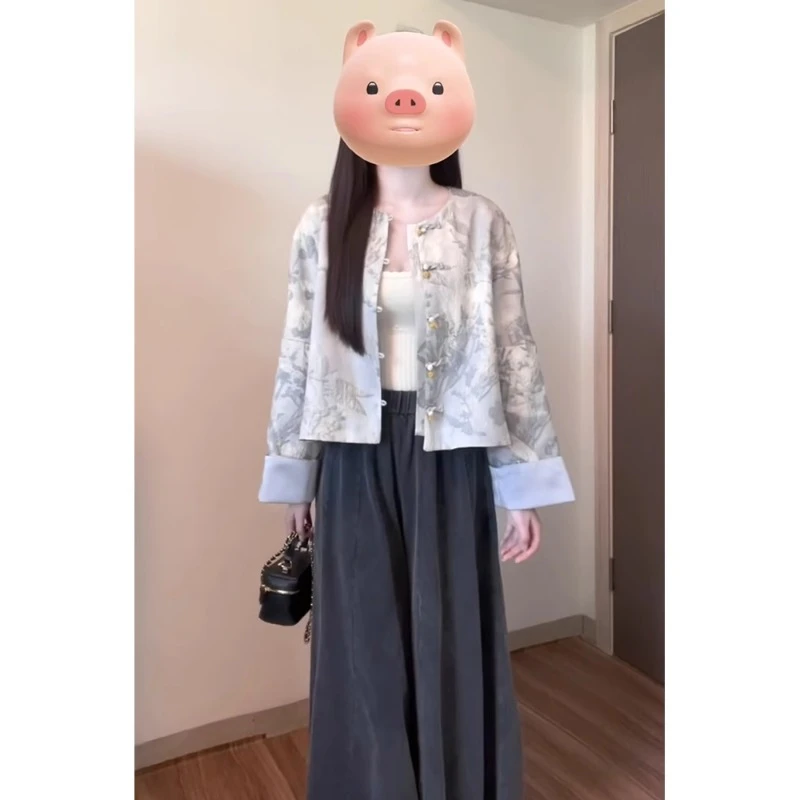 新中式女装轻国风佛系禅意老钱风套装早春季穿搭配一整套2025新款