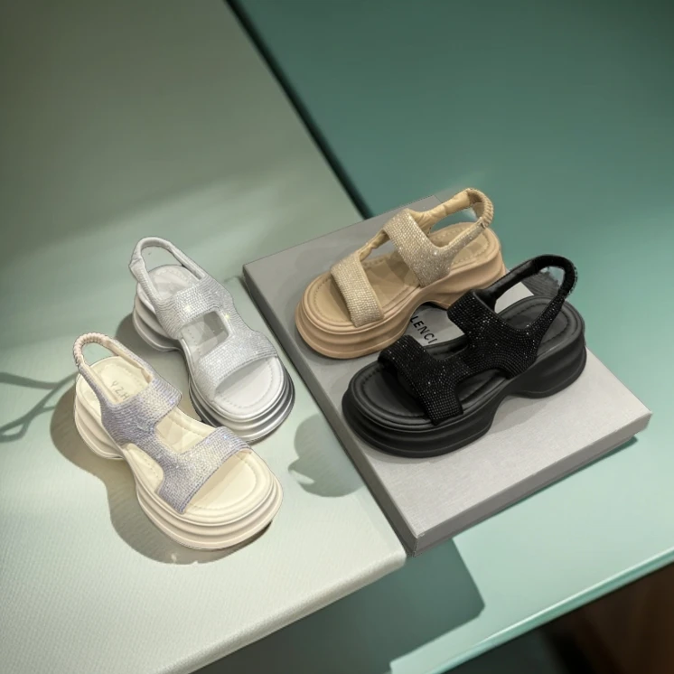 【璀璨星河】A01-E158(按主播编码下单)软底厚底水钻一字拖凉拖鞋