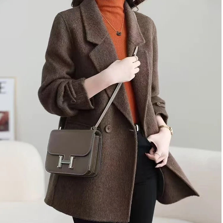 2024新款双面呢大衣中长款宽松版毛呢外套（晨汐专属）