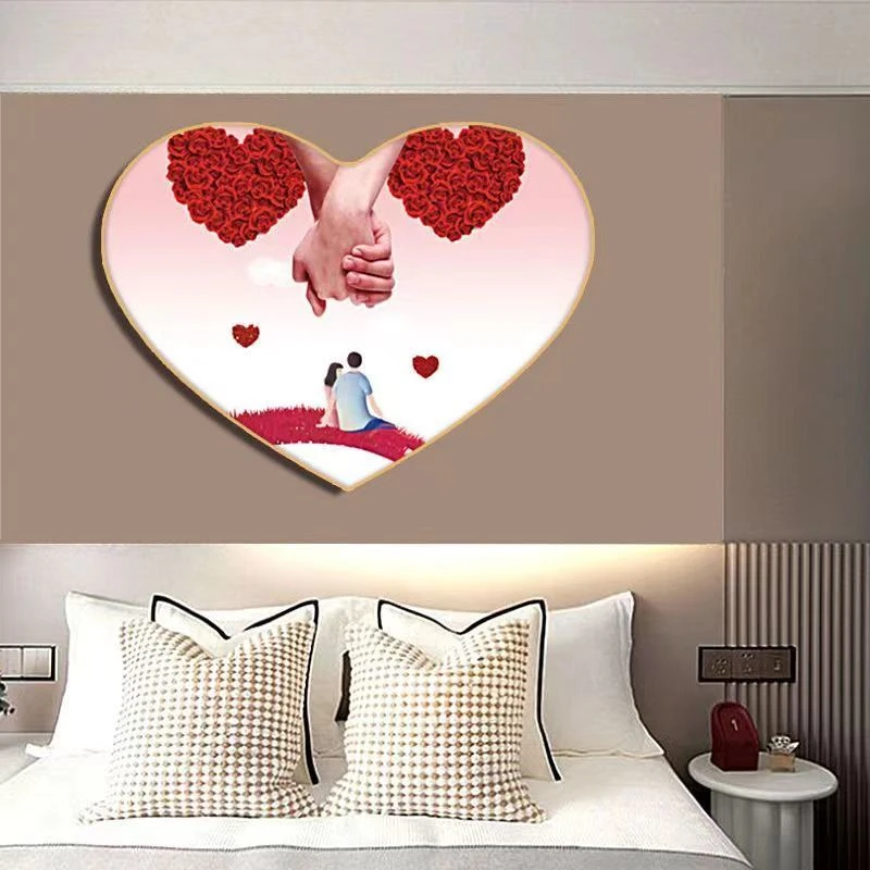 心形新款浪漫装饰画卧室床头挂墙壁挂式画浪漫餐厅客厅墙上挂画