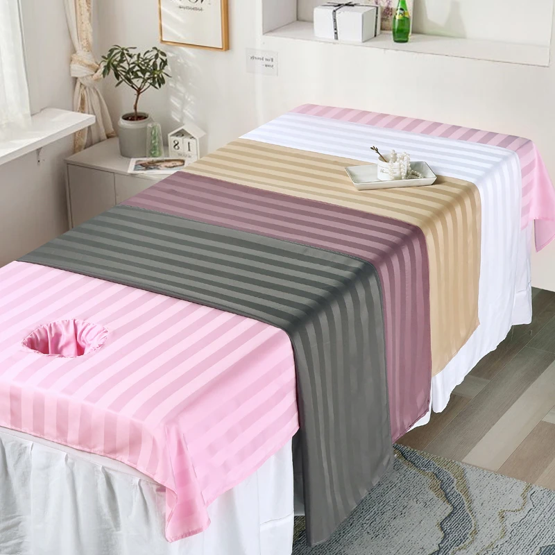 美容床床单美容院理疗推拿美体专用丝光棉带洞好洗速干按摩垫单