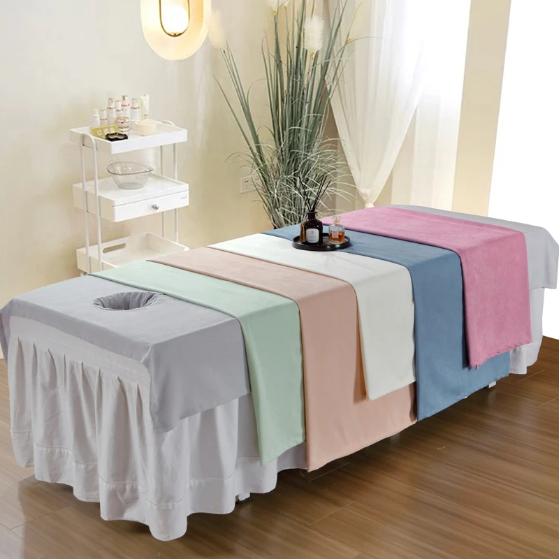 新款 艾绒棉床单高档美容院按摩推拿理疗带洞帘会所专用单件床单