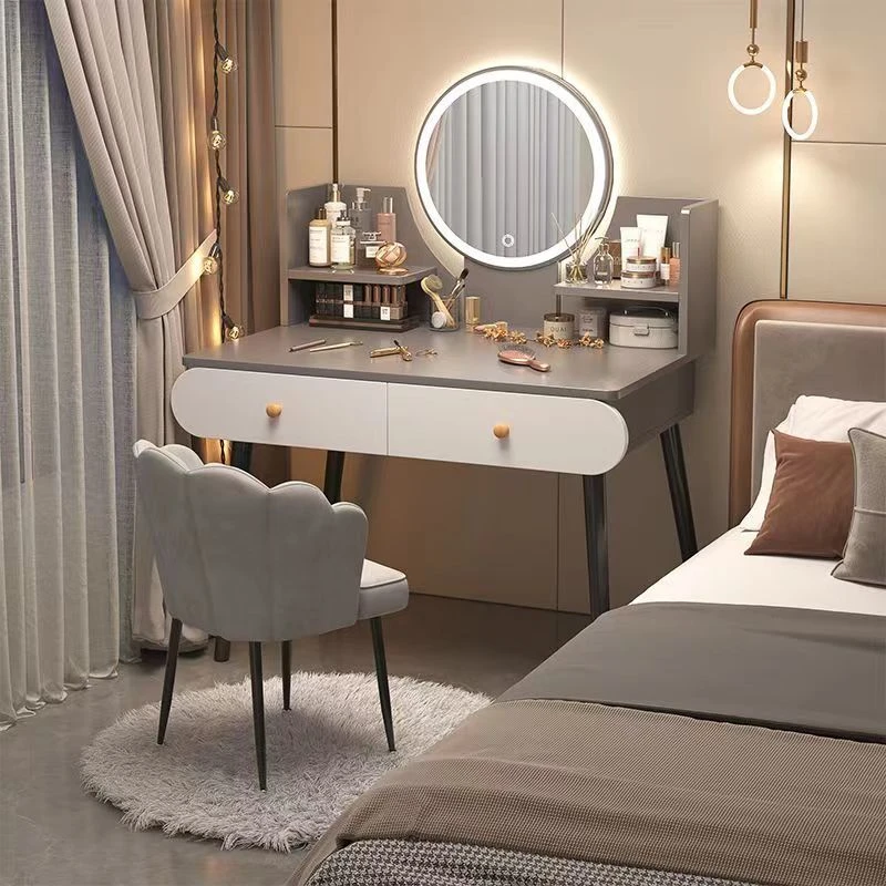 新疆包邮轻奢卧室梳妆台 现代简约收纳柜一体简易小型北欧化妆桌