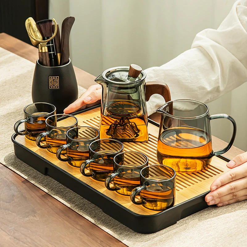 玻璃茶壶套装功夫茶具家用办公室大容量耐热过滤喝茶花茶泡茶壶