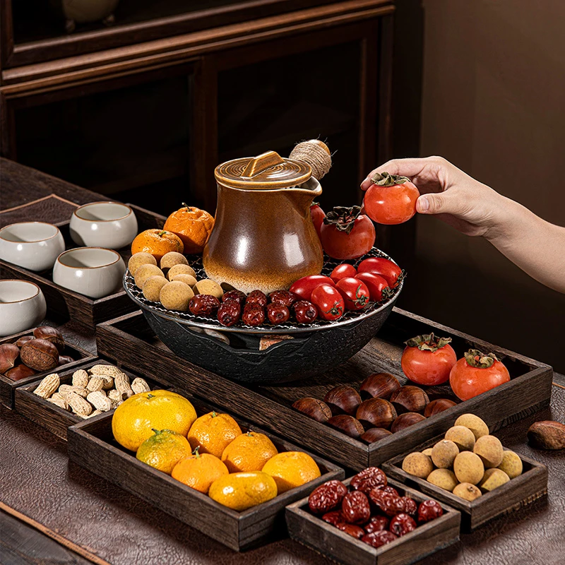 家用罐罐煮茶壶中式侧把壶家用室内木炭炉炭火炉烤奶围炉煮茶套装