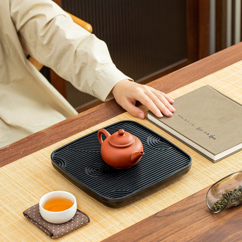 2023新款茶盘家用小型沥储水干泡茶台茶具一人用放茶杯的托盘塑料