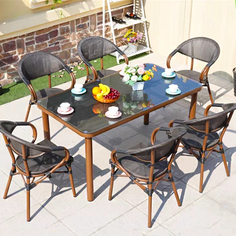 佳古轩户外桌椅庭院室外咖啡店外摆桌椅露台桌椅防水阳台休闲组合