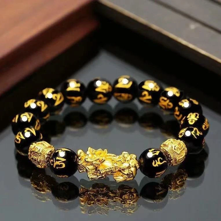 8859六字真言男女同款招财貔貅合金手链