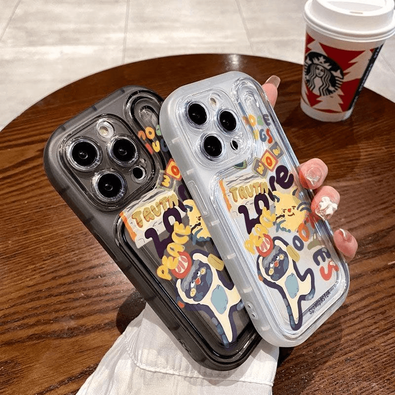 wow情侣猫咪iphone14promax苹果13手机壳15透明12全包11小众x全包