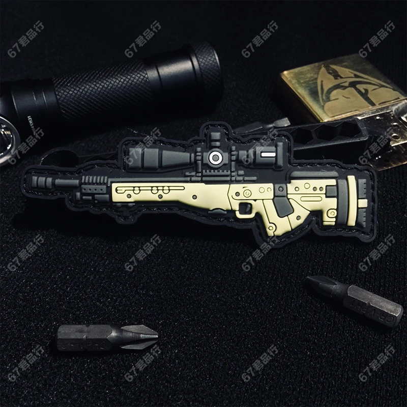Q版武器橡胶系列吃鸡臂章魔术贴背包魔术贴个性刺绣战术肩章徽章