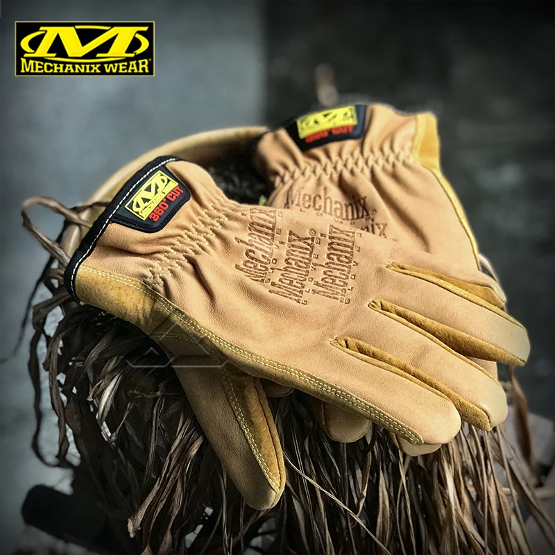 美国Mechanix超级技师F9级真皮防割手套棕黄 LD-C7户外战术多手套
