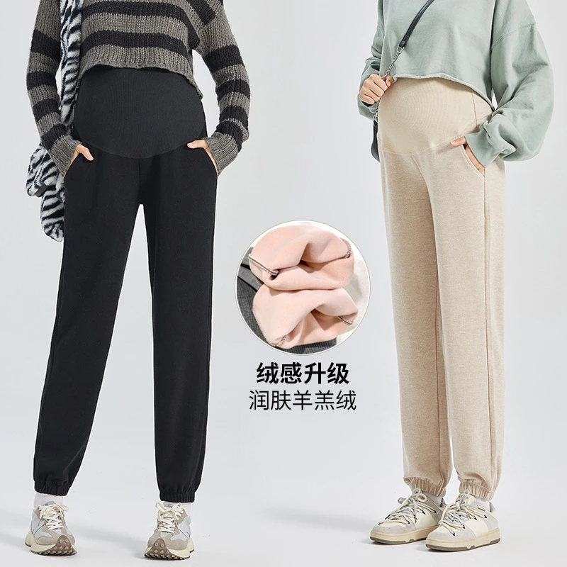 孕妇裤子秋季外穿新款冬季加绒休闲运动裤灯笼裤孕期孕妇装