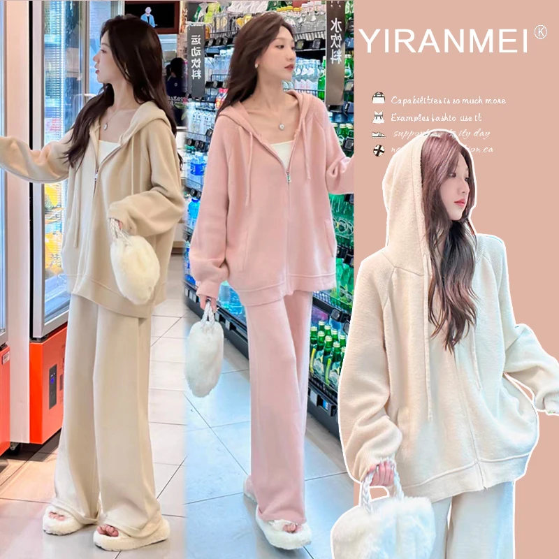 孕妇春季套装时尚宽松连帽休闲舒适孕妇装两件套韩版早秋款洋气