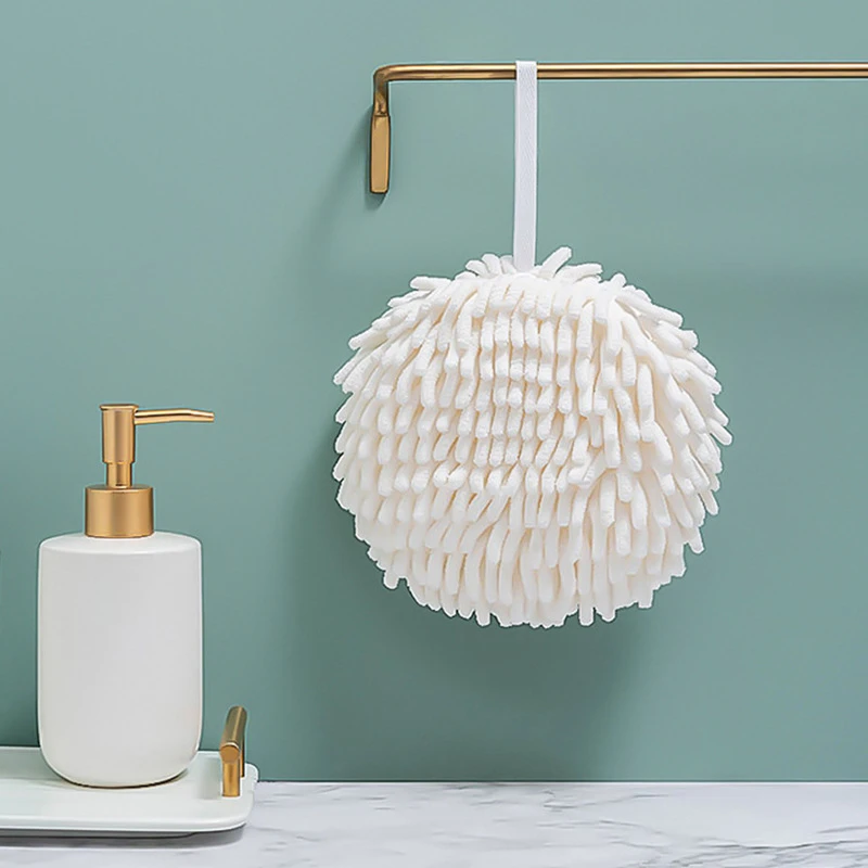 雪尼尔挂式擦手巾卫生间厨房加厚吸水速干可爱抹布柔软家用大号