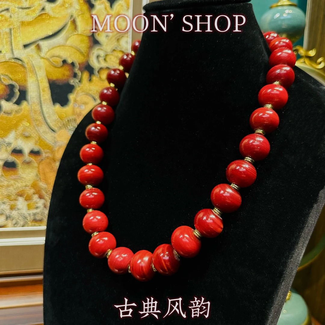 铜合金项链 Moonvintage首饰【复古纯红项链】气质古典