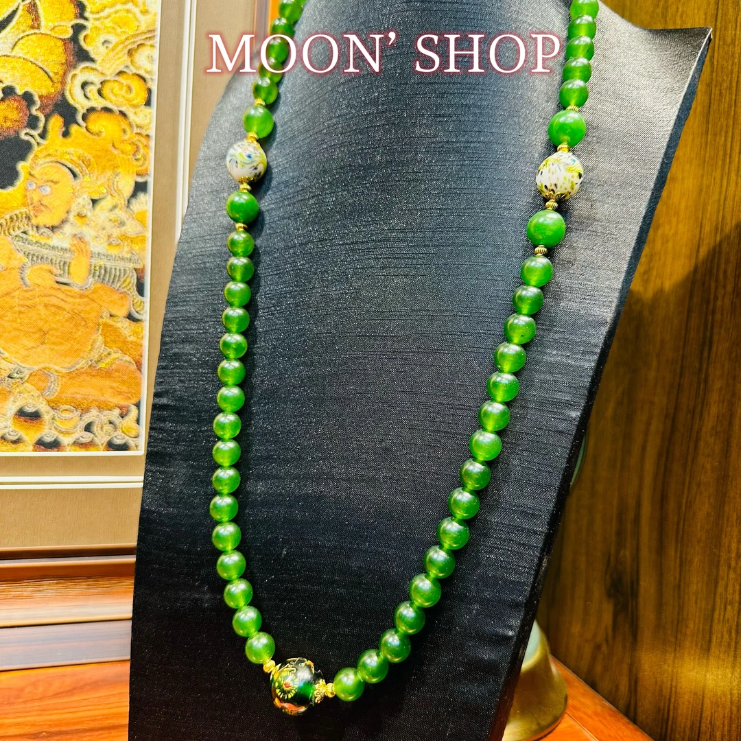 铜合金项链 Moonvintage首饰【复古绿色长款项链】
