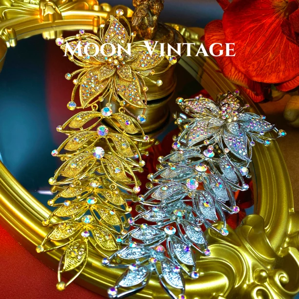 铜合金胸针 Moonvintag首饰【花落】复古优雅奢华宫廷饰品