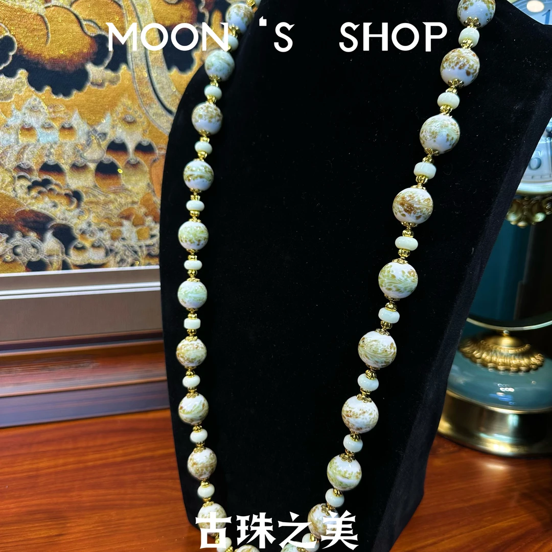 铜合金项链 Moon时尚饰品【老料白凤花纹项链】