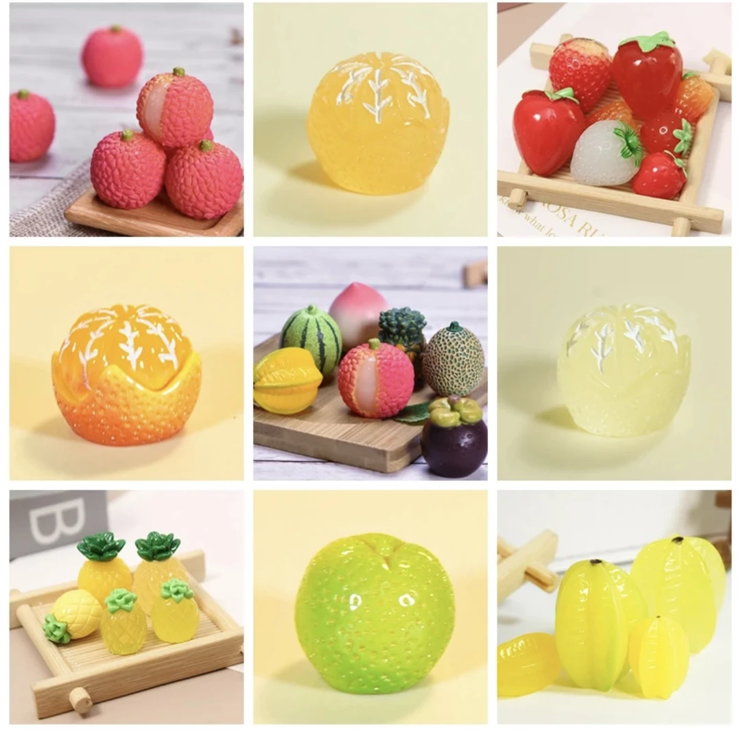 【直播代拆】仿真小萌粒水果 树脂DIY饰品配件 创意DIY