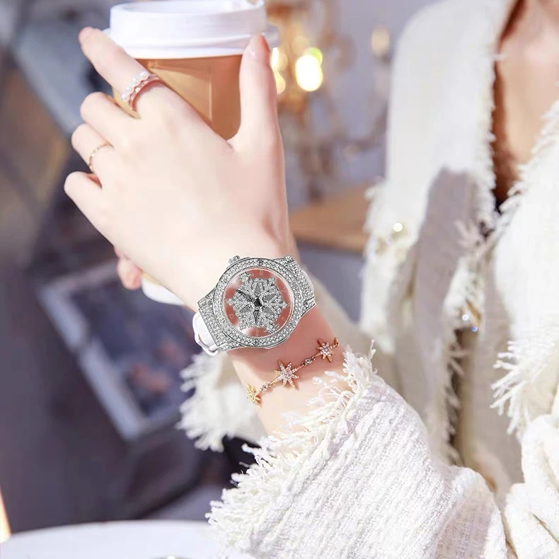 爆款满天星雪花表满钻表盘闪闪时尚时来运转系列可旋A005