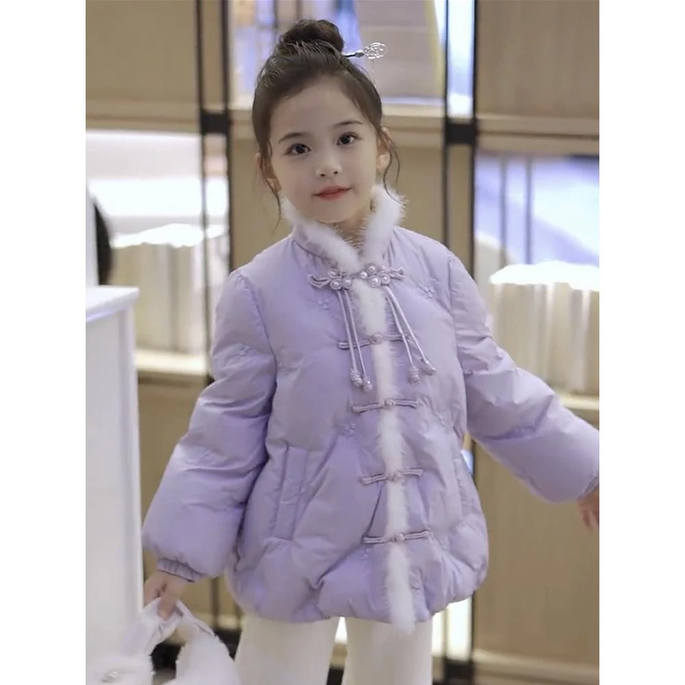 巴拉巴拉适用女童唐装棉服秋冬2024新款儿童中式盘扣棉衣女孩国风