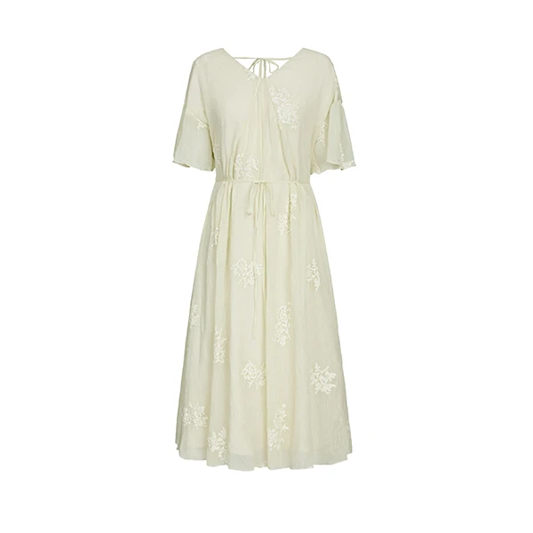 S·DEER时尚静奢风系带显瘦时尚轻奢优雅法式女装连衣裙S232Z12QN