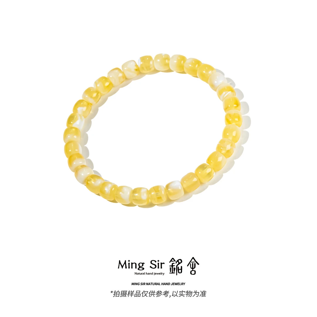 【铭舍 云端·金·金花高】天然俄料蜜蜡精工极限弧老型单圈手串