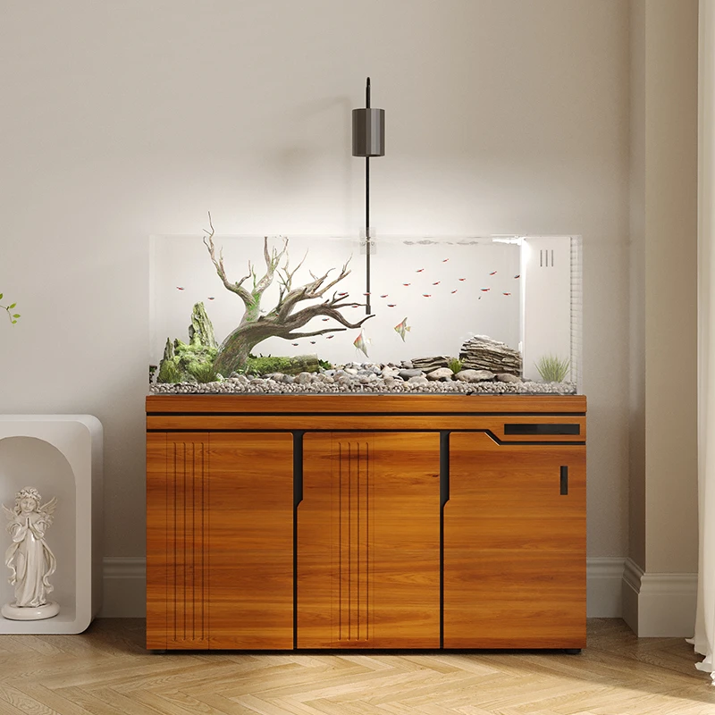 溪流缸鱼缸底滤家用大型原生创意造景水草缸超白玻璃缸生态水族箱