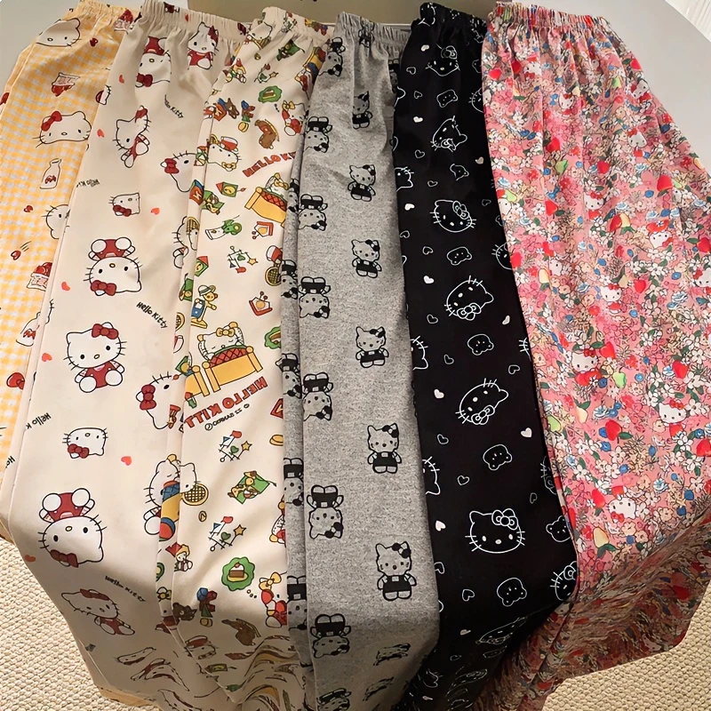 hellokitty睡裤遛弯裤空调裤家居裤女夏休闲裤宽松可爱卡通可外穿