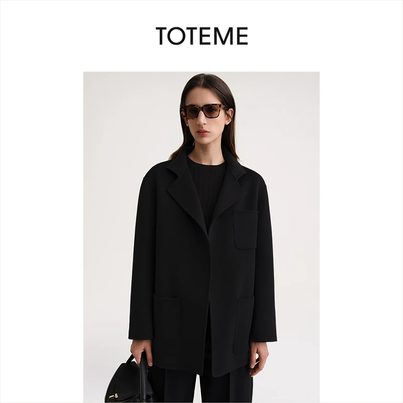 TOTEME女装黑色双面立领贴袋夹克外套