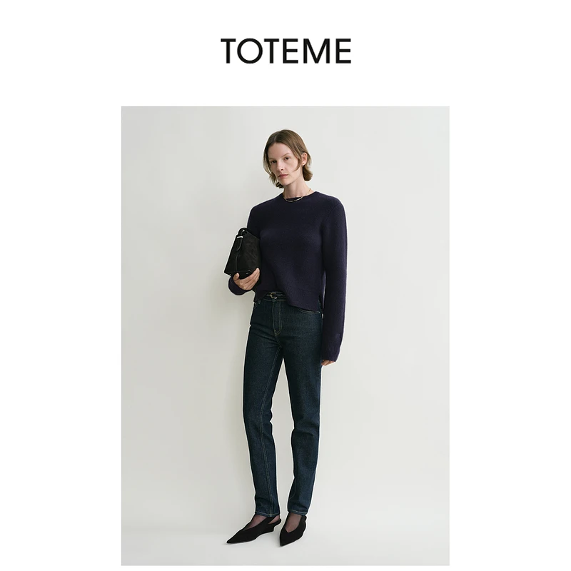 TOTEME女装羊毛短款轻盈圆领针织衫毛衣