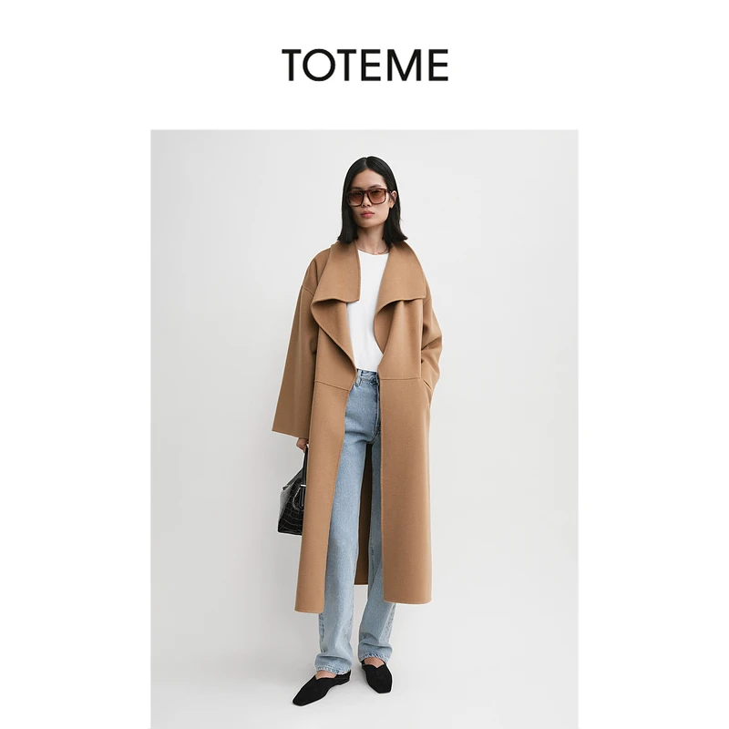 TOTEME女装 Annecy经典双层羊毛中长款侧开叉落肩翻商品图
