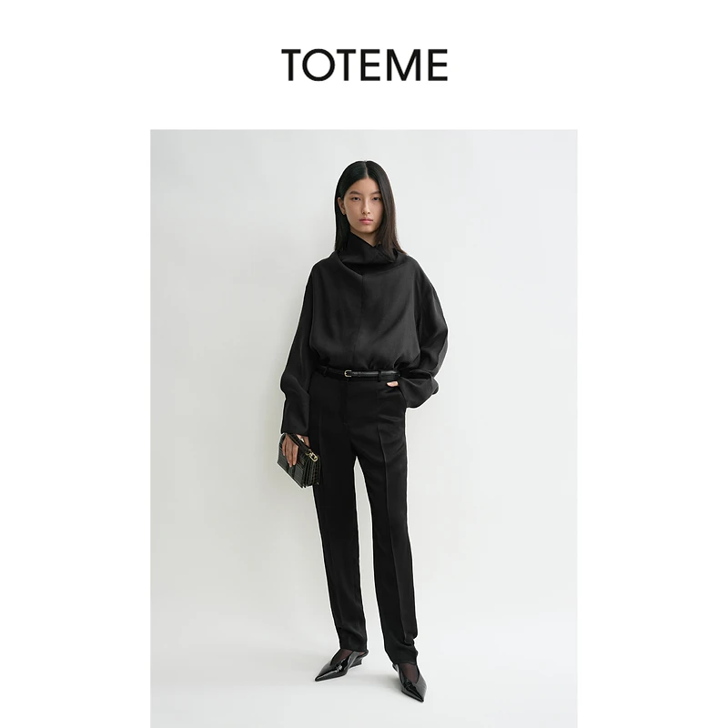 TOTEME女装漏斗领轻盈欧根纱垂坠感衬衫