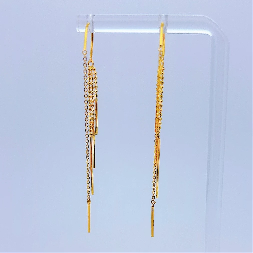 足金999 黄金链条耳线 5G工艺 2.0g  +