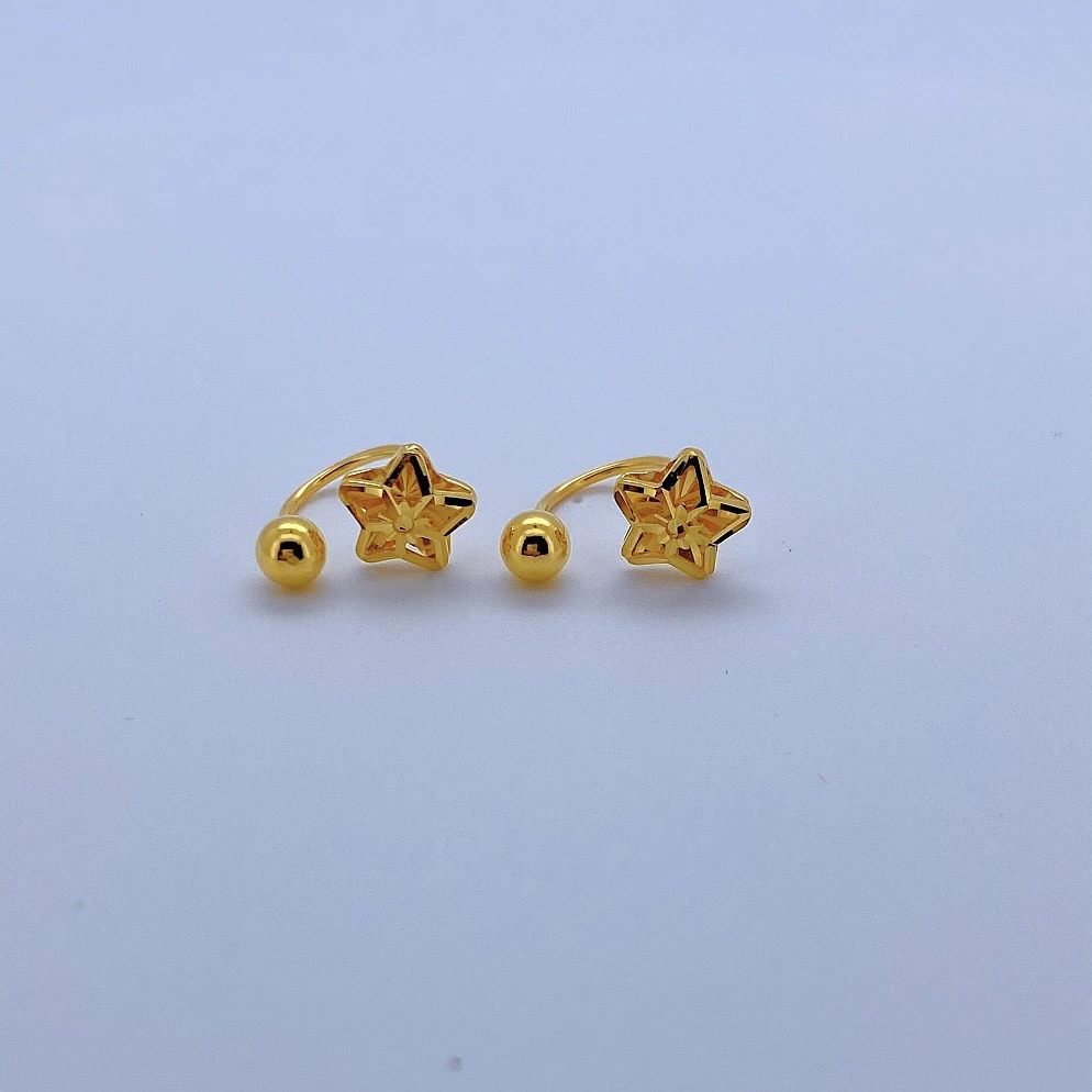 足金999黄金  镂空五星U型耳饰  5G工艺 2.14 01078478