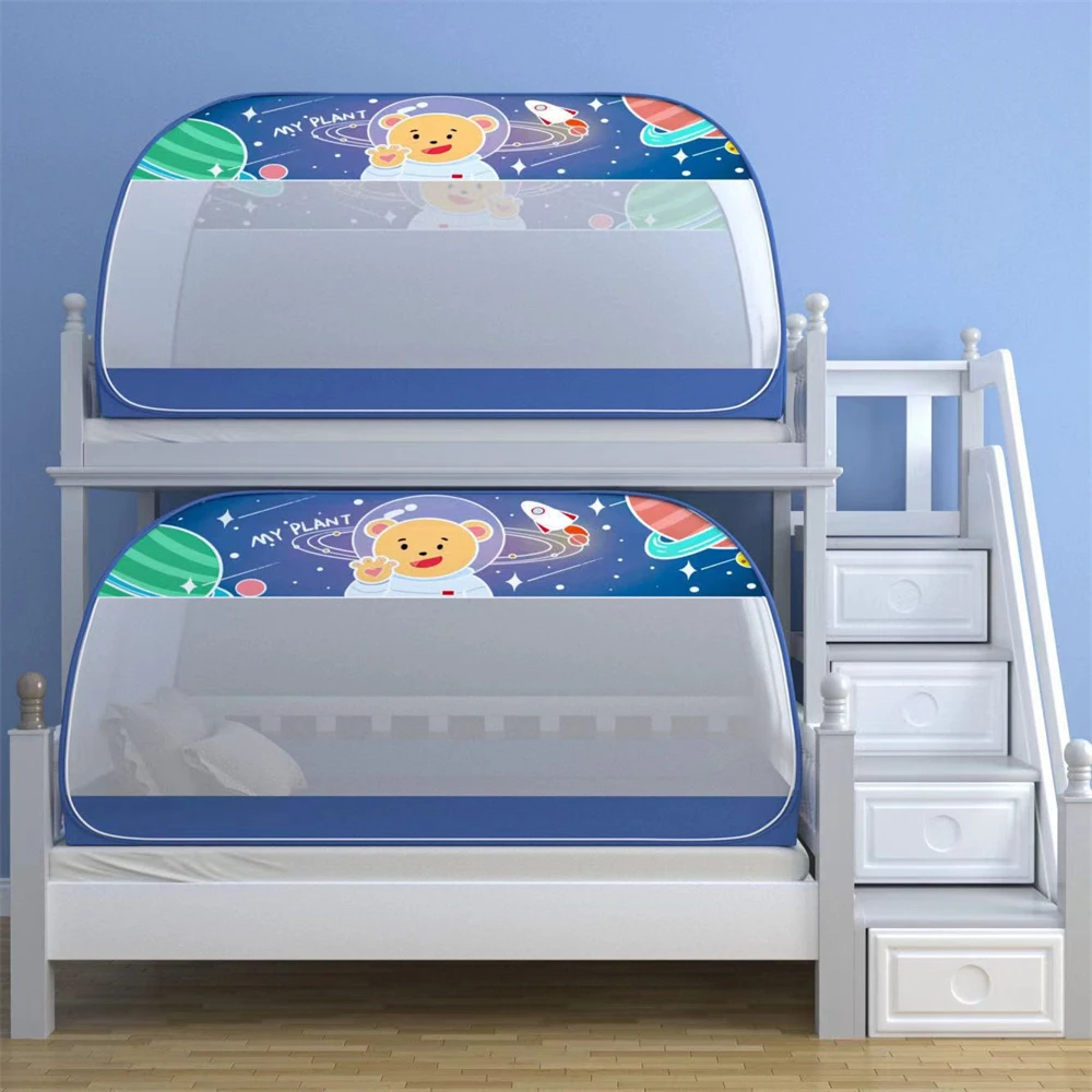 学生宿舍单人免安装蒙古包蚊帐可折叠上下铺全包围加密防蚊三开门