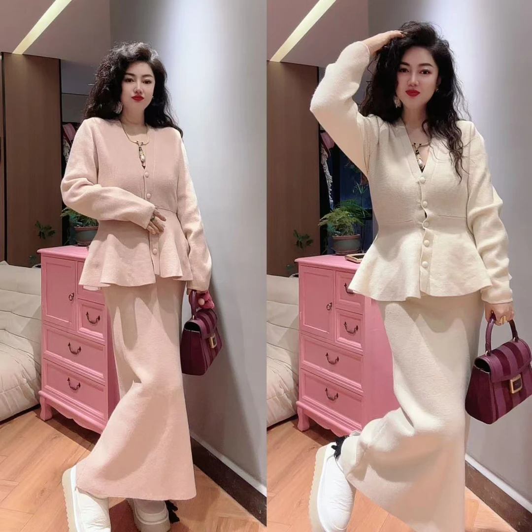臭朵朵家 小众设计高品质羊毛套装减龄洋气