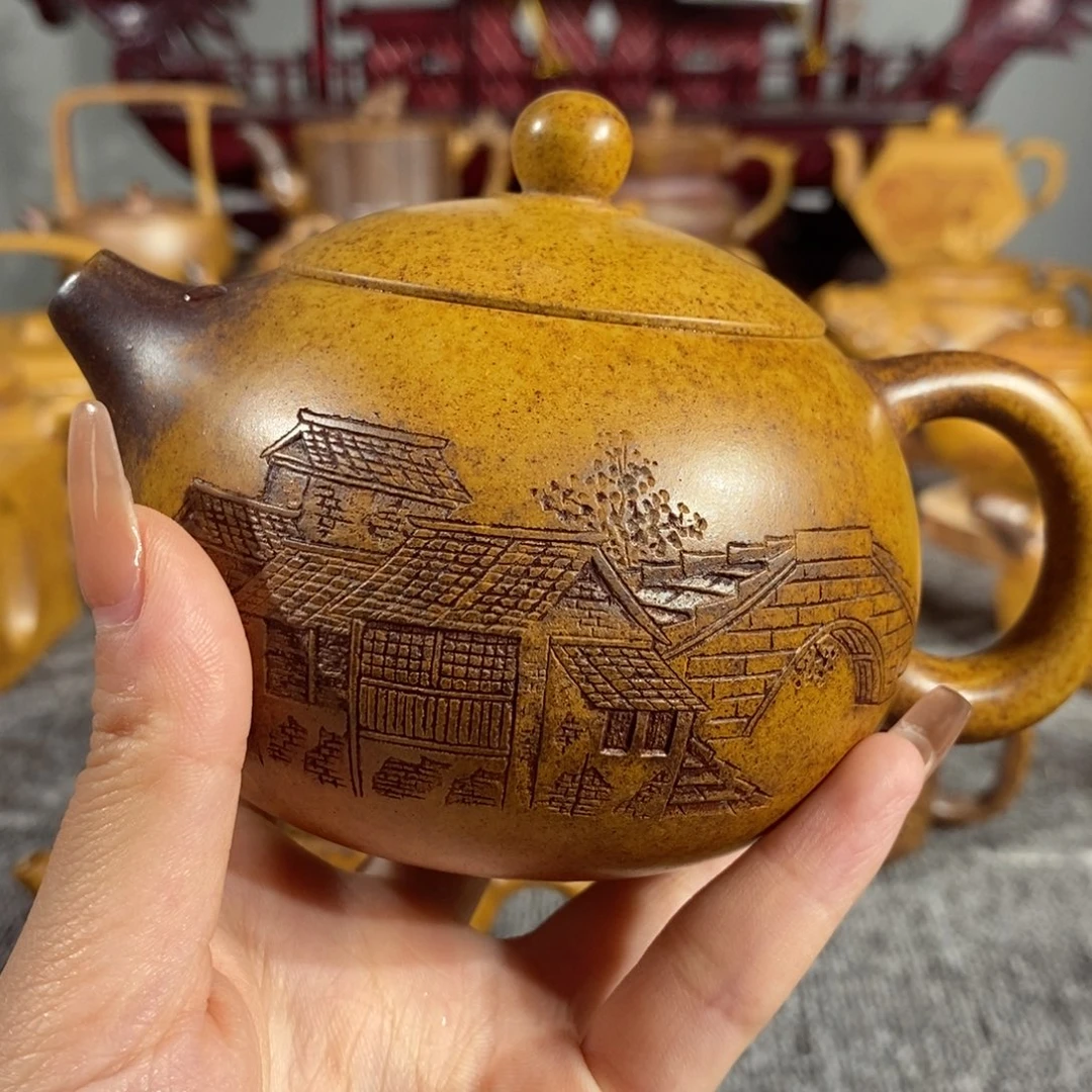 紫砂茶壶再*，全手工制作的