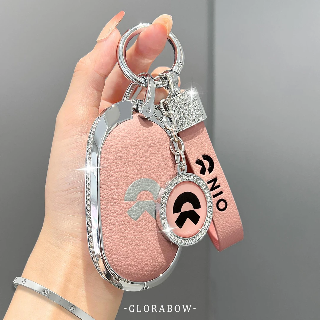 2024款蔚来钥匙套es6 es7 es8 ec6 ec7 et5 et5t et7车真皮包扣女