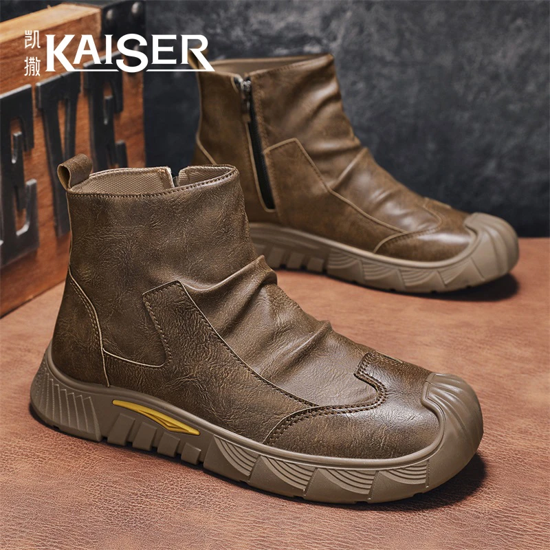 KAISER/凯撒·男鞋户外防滑耐磨高帮工装鞋子男款百搭休闲马丁短靴