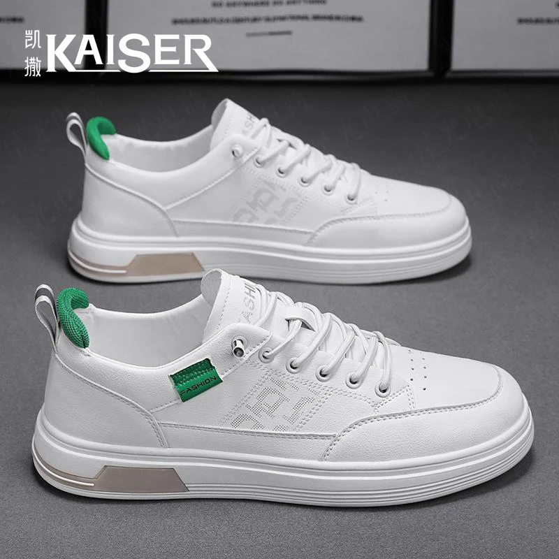 KAISER/凯撒·男鞋新款透气潮流百搭休闲板鞋男士一脚蹬运动小白鞋