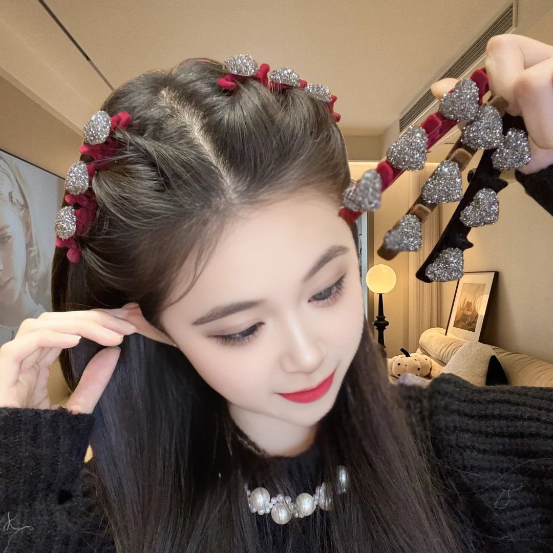 高级感发夹女侧边编发刘海发卡百搭抓夹前额头发鲨鱼夹子头饰红色
