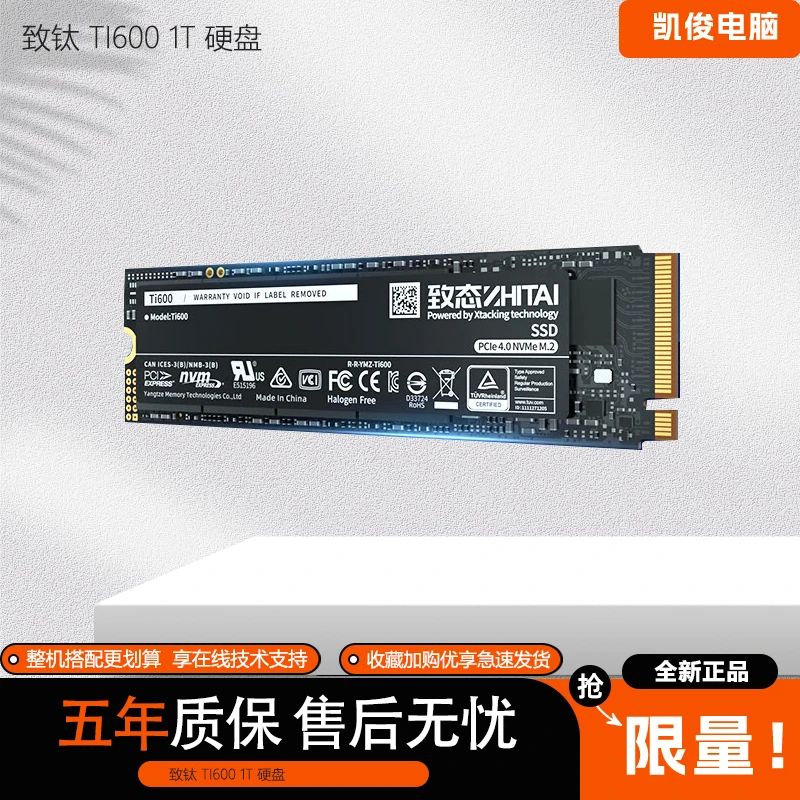 长江存储SSD 固态硬盘 NVMe2.0协议 Ti600系列 M.2 2280  1TB