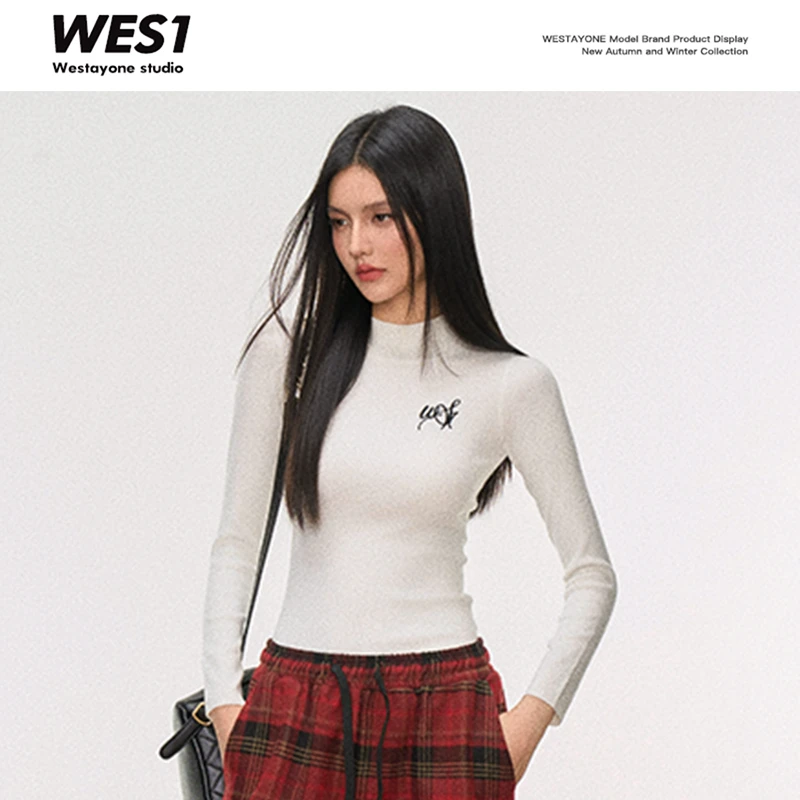 WESTAYONE秋冬打底衫女修身显瘦毛衣针织软糯上衣