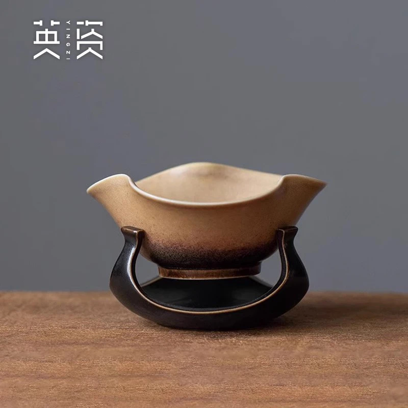 英资 陶瓷茶漏 过滤套组泡茶神器茶叶滤网茶水分离器单个茶隔茶滤