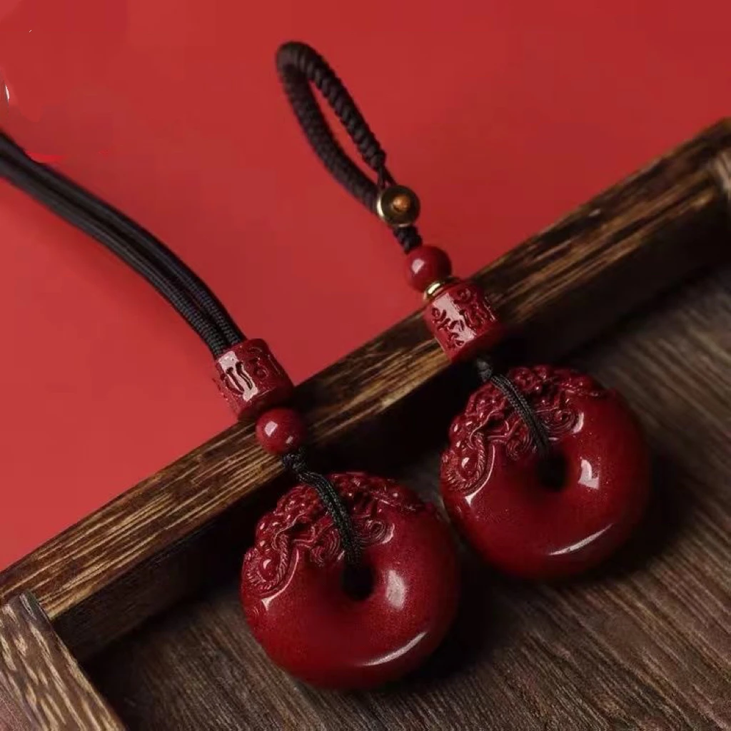 含辰砂工艺品紫晶砂-大嘴貔貅脖挂钥匙挂