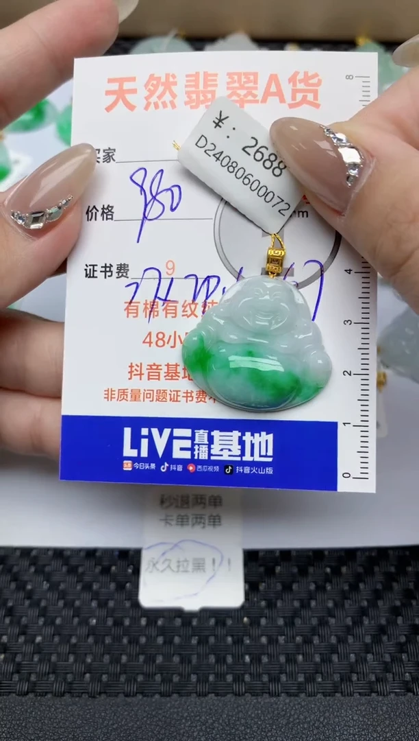 【闪购商品】翡翠颈饰18K金镶嵌537  天然翡翠A货